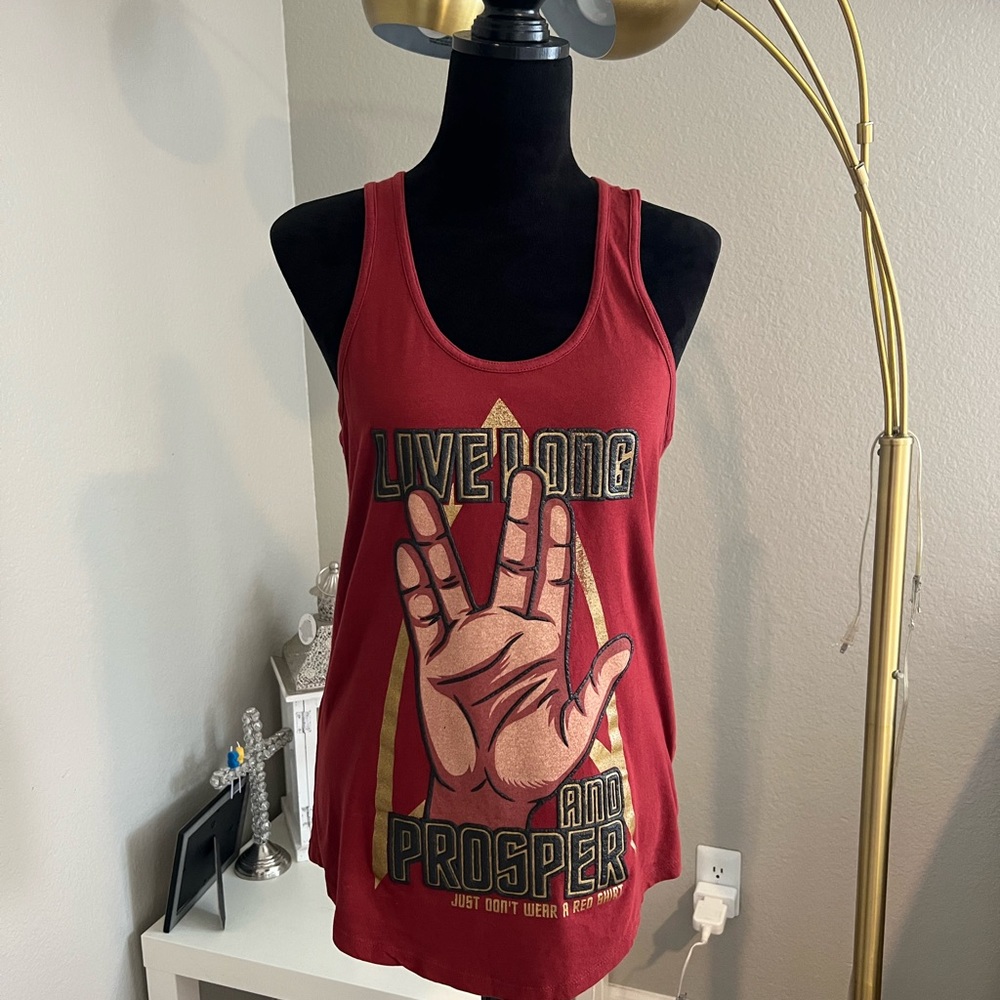 J&R FanArt Women’s Sleeveless Tank Top Live Long and Prosper Size Large